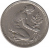 Монета. ФРГ. 50 пфеннигов 1949 год. Монетный двор - Штутгарт (F). ав.