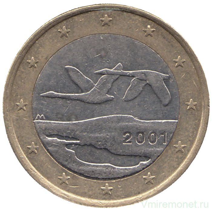 Монета. Финляндия. 1 евро 2001 год.