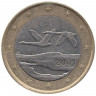 Монета. Финляндия. 1 евро 2001 год.