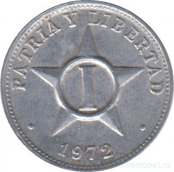 Монета. Куба. 1 сентаво 1972 год.