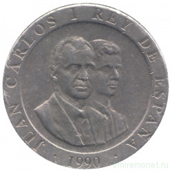 Монета. Испания. 200 песет 1990 год.