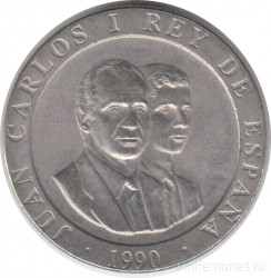 Монета. Испания. 200 песет 1990 год.