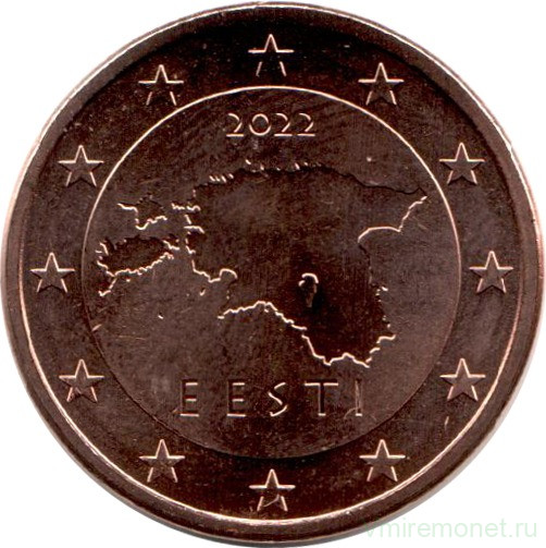 Монета. Эстония. 5 центов 2022 год.