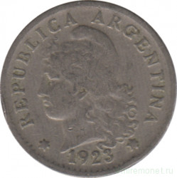 Монета. Аргентина. 5 сентаво 1923 год.
