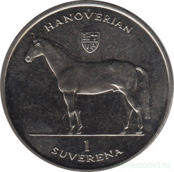 Монета. Босния и Герцеговина. 1 соверен 1996 год. Ганноверская лошадь.