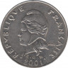 Монета. Французская Полинезия. 20 франков 2001 год. ав.