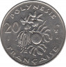 Монета. Французская Полинезия. 20 франков 2001 год. рев.