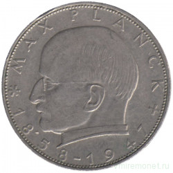 Монета. ФРГ. 2 марки 1960 год. Макс Планк. Монетный двор - Карлсруэ (F). 