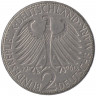 Монета. ФРГ. 2 марки 1960 год. Макс Планк. Монетный двор - Карлсруэ (F).  Монета. ФРГ. 2 марки 1960 год. Макс Планк. Монетный двор - Карлсруэ (F).