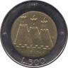 Монета. Сан-Марино. 500 лир 1987 год. 15 лет возобновления чекана монет в Сан-Марино. ав.