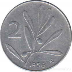 Монета. Италия. 2 лиры 1956 год.