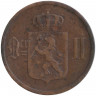 Монета. Норвегия. 2 эре 1889 год. 