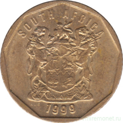 Монета. Южно-Африканская республика (ЮАР). 10 центов 1999 год.