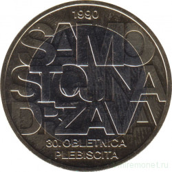 Монета. Словения. 3 евро 2020 год. 30 лет плебисциту о независимости Словения.