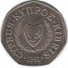  Монета. Кипр. 50 центов 1991 год. ав.