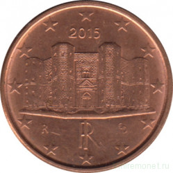 Монета. Италия. 1 цент 2015 год.