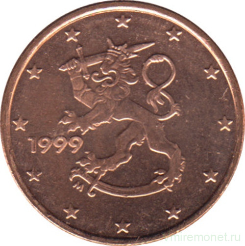 Монеты. Финляндия. 1 цент 1999 год.