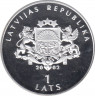 Монета. Латвия. 1 лат 2002 год. XXVIII летние Олимпийские игры. Афины 2004. рев.