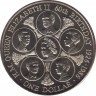 Монета. Острова Кука. 1 доллар 1986 год. 60 лет со дня рождения королевы Елизаветы II. ав.