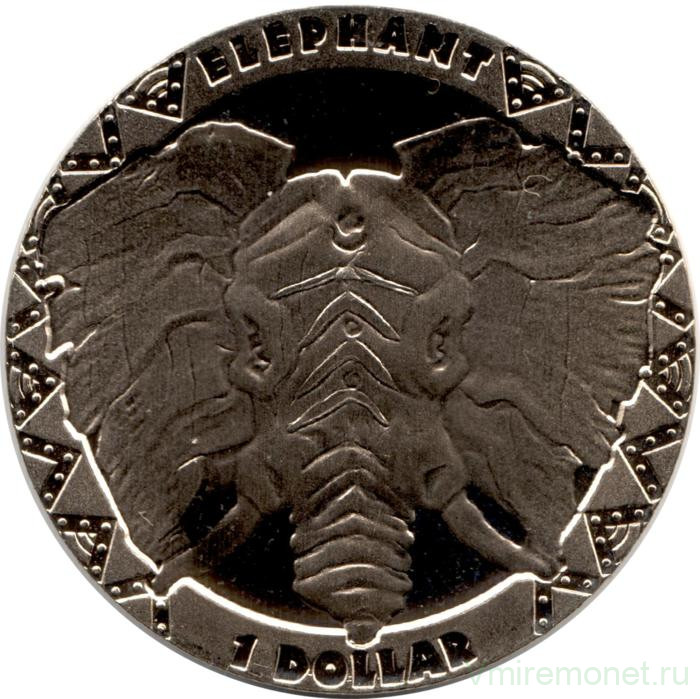 Монета. Сьерра-Леоне. 1 доллар 2023 год. Слон.