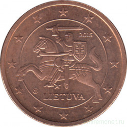 Монета. Литва. 2 цента 2015 год.