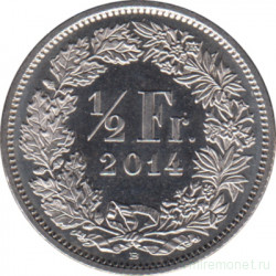 Монета. Швейцария. 1/2 франка 2014 год.