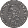 Монета. Новая Каледония. 20 франков 2004 год. ав.