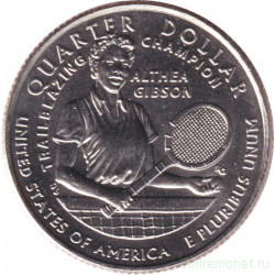 Монета. США. 25 центов 2025 год. Алтея Гибсон. Монетный двор D.
