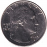 Монета. США. 25 центов 2025 год. Алтея Гибсон. Монетный двор D.