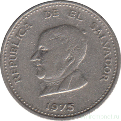 Монета. Сальвадор. 25 сентаво 1975 год.