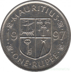 Монета. Маврикий. 1 рупия 1997 год.