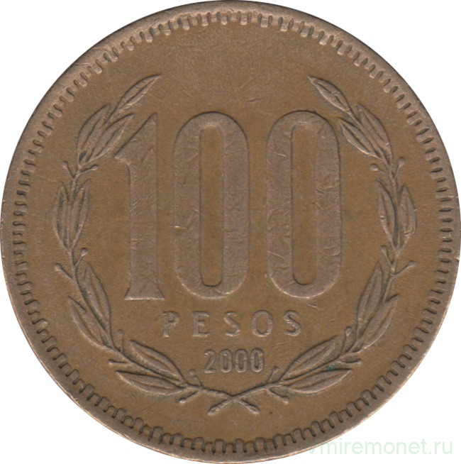 Монета. Чили. 100 песо 2000 год.