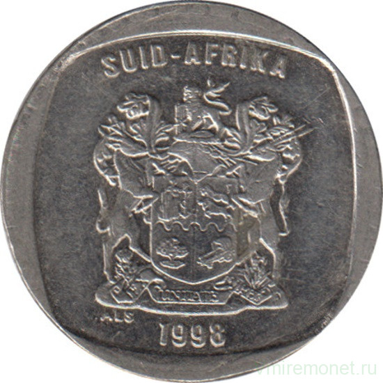 Монета. Южно-Африканская республика (ЮАР). 1 ранд 1998 год.