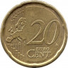 Монета. Италия. 20 центов 2013 год.