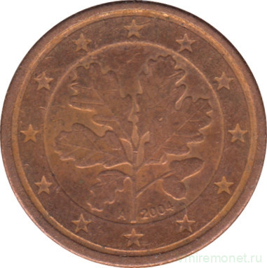 Монета. Германия. 1 цент 2004 год. (A).