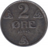 Монета. Норвегия. 2 эре 1943 год. ав.