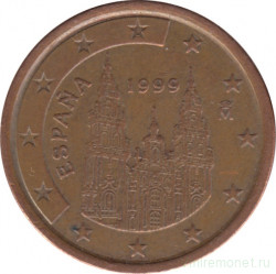 Монета. Испания. 5 центов 1999 год.