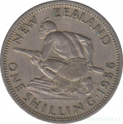 Монета. Новая Зеландия. 1 шиллинг 1956 год.