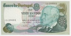Банкнота. Португалия. 20 эскудо 1978 год. Тип 176a (1).