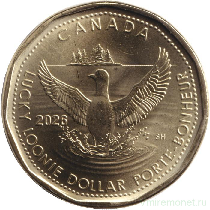Монета. Канада. 1 доллар 2026 год. Счастливый канадский доллар.