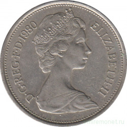 Монета. Великобритания. 10 пенсов 1980 год.