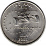 Монета. США. 25 центов 2002 год. Штат № 19 Индиана.