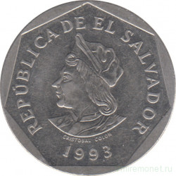 Монета. Сальвадор. 1 колон 1993 год.