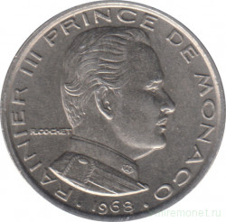 Монета. Монако. 1 франк 1968 год.