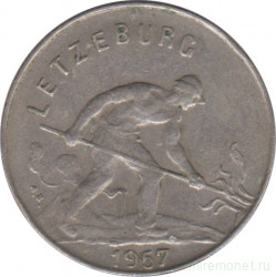 Монета. Люксембург. 1 франк 1957 год.