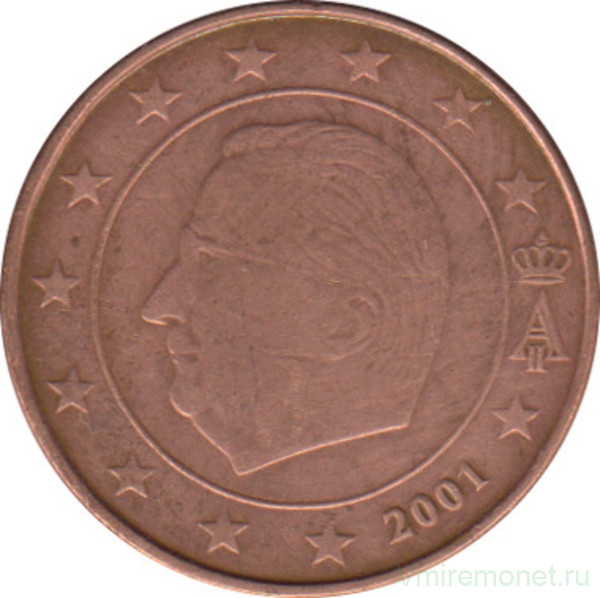 Монета. Бельгия. 1 цент 2001 год.