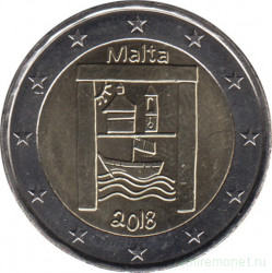 Монета. Мальта. 2 евро 2018 год. Культурное наследие.