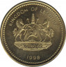 Монета. Лесото (анклав в ЮАР). 20 лисенте 1998 год. рев.