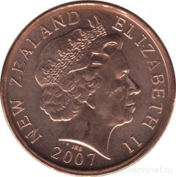 Монета. Новая Зеландия. 10 центов 2007 год.