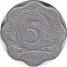 Монета. Восточные Карибские государства. 5 центов 1991 год. ав.